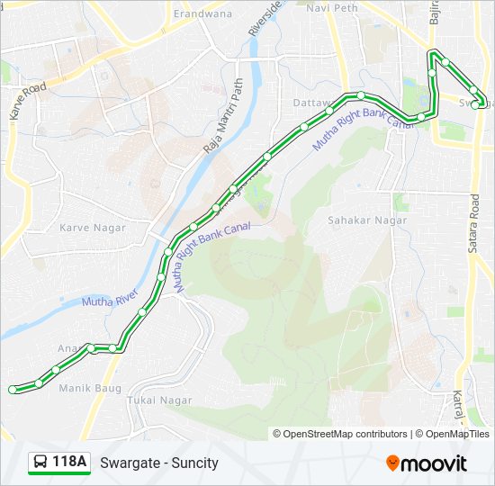 118A Bus Line Map