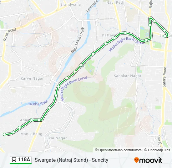 118A Bus Line Map