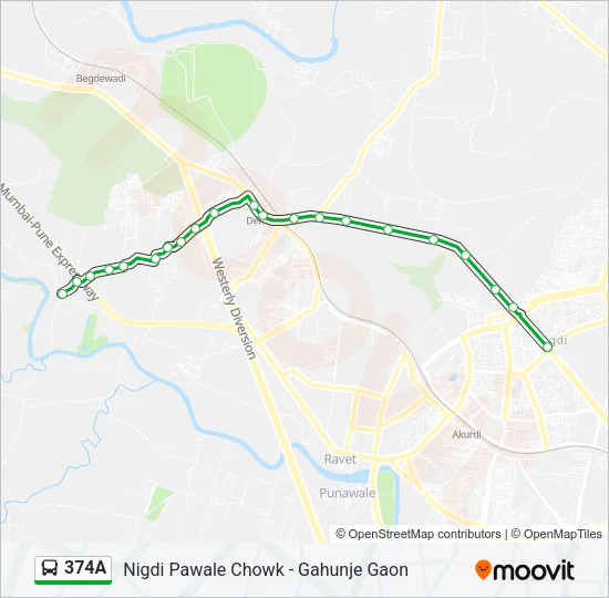 374A Bus Line Map
