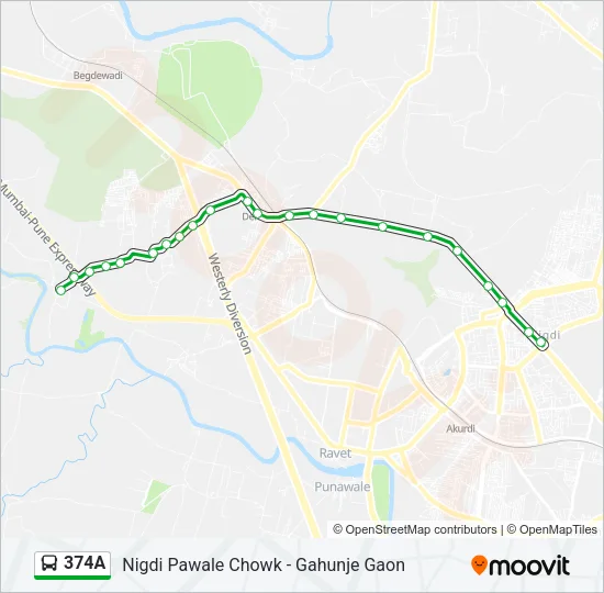 374A Bus Line Map