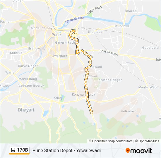 170B Bus Line Map