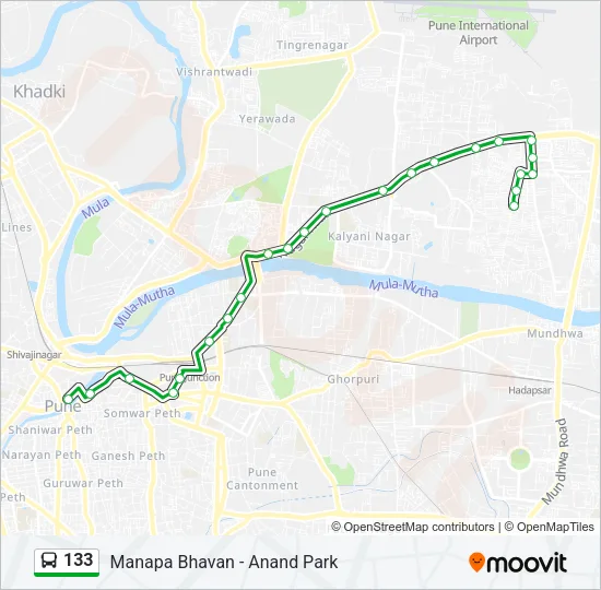 133 Bus Line Map