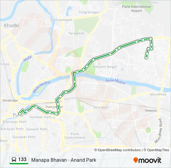 133 Bus Line Map
