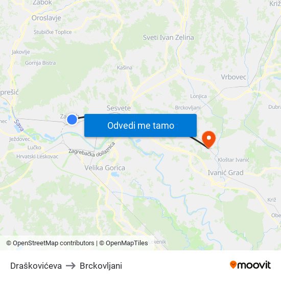 Draškovićeva to Brckovljani map
