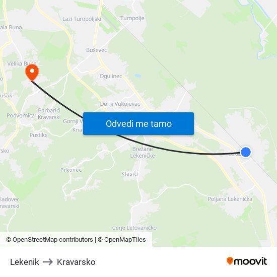 Lekenik to Kravarsko map