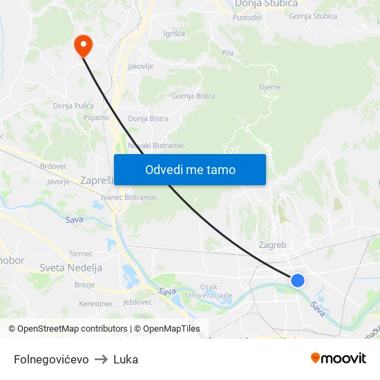 Folnegovićevo to Luka map