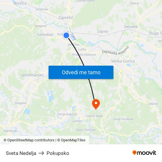 Sveta Nedelja to Pokupsko map