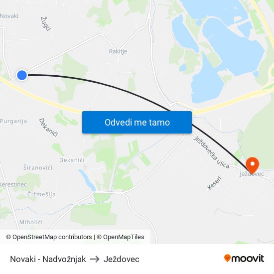 Novaki - Nadvožnjak to Ježdovec map