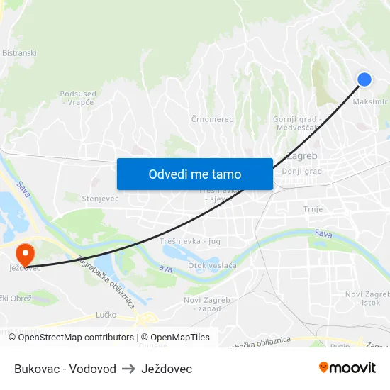 Bukovac - Vodovod to Ježdovec map