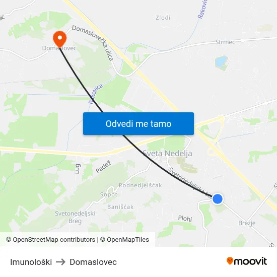 Imunološki to Domaslovec map