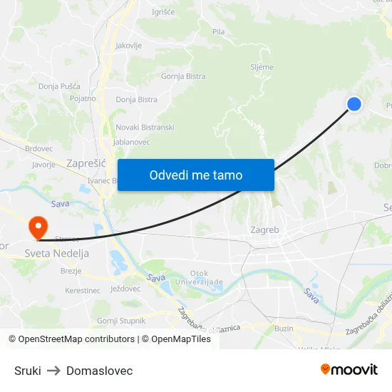 Sruki to Domaslovec map