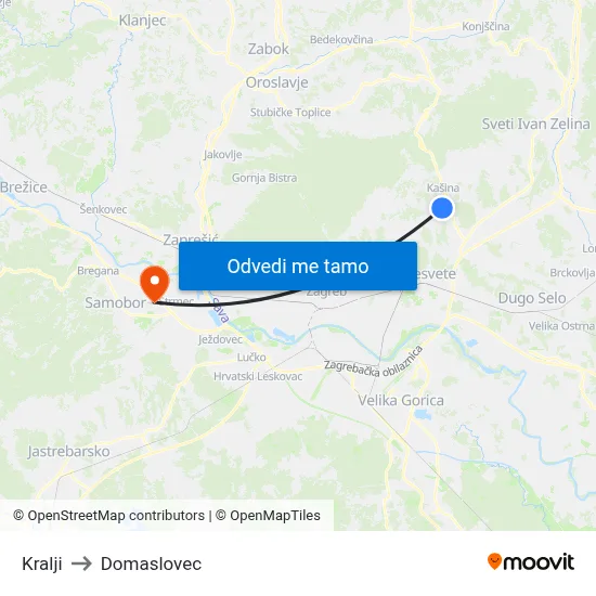 Kralji to Domaslovec map