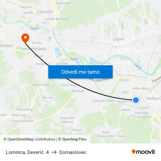 Lomnica, Deverić. 4 to Domaslovec map
