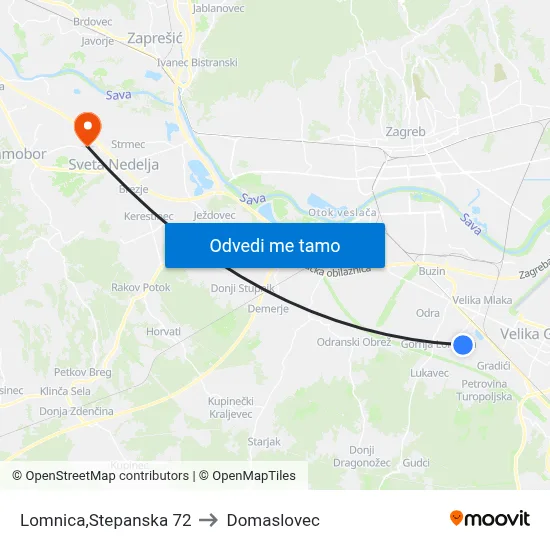 Lomnica,Stepanska 72 to Domaslovec map