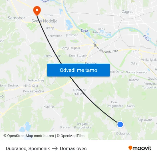 Dubranec, Spomenik to Domaslovec map