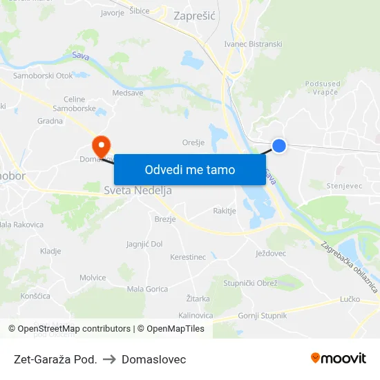 Zet-Garaža Pod. to Domaslovec map