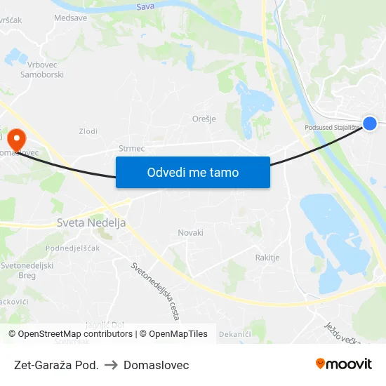 Zet-Garaža Pod. to Domaslovec map