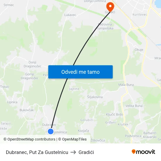 Dubranec, Put Za Gustelnicu to Gradići map