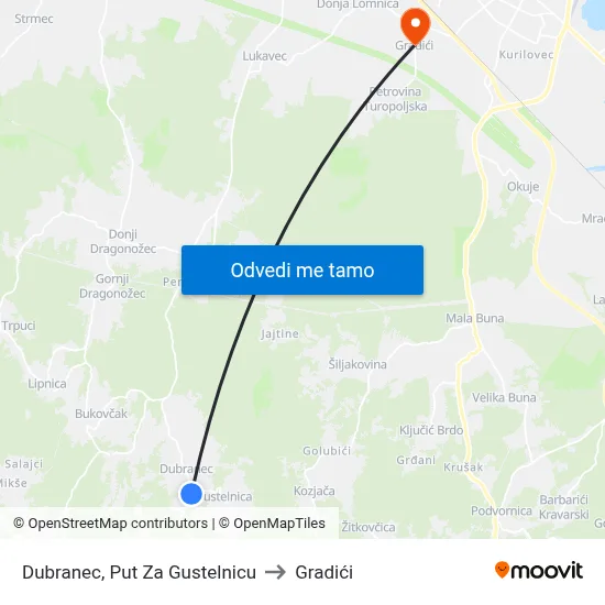 Dubranec, Put Za Gustelnicu to Gradići map