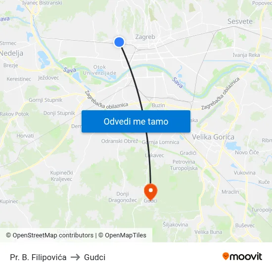 Pr. B. Filipovića to Gudci map