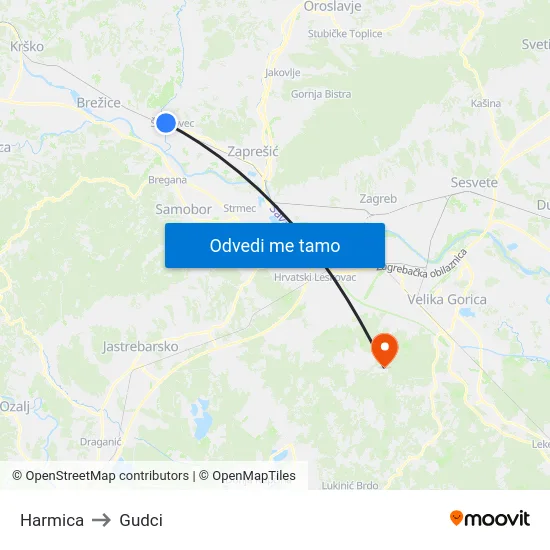 Harmica to Gudci map