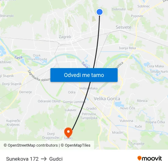 Sunekova 172 to Gudci map