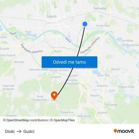 Dioki to Gudci map
