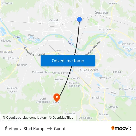 Štefanov.-Stud.Kamp. to Gudci map