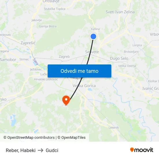 Reber, Habeki to Gudci map