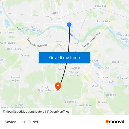 Savica I. to Gudci map