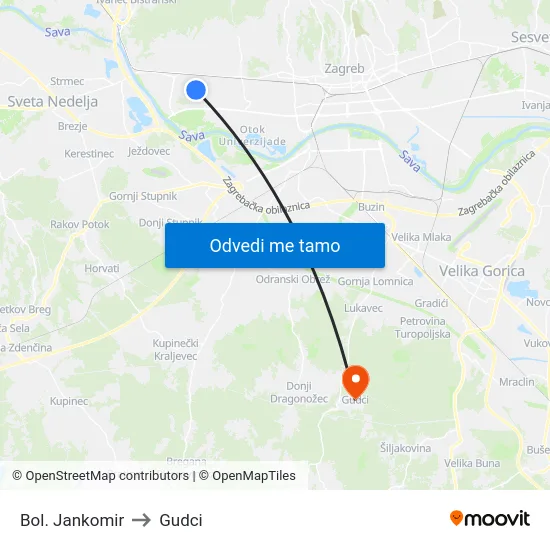 Bol. Jankomir to Gudci map