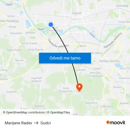 Marijane Radev to Gudci map