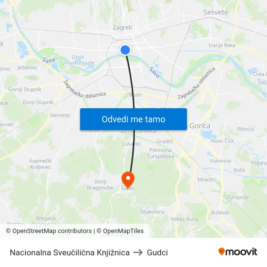 Nacionalna Sveučilična Knjižnica to Gudci map