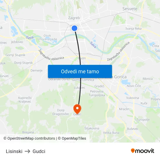 Lisinski to Gudci map