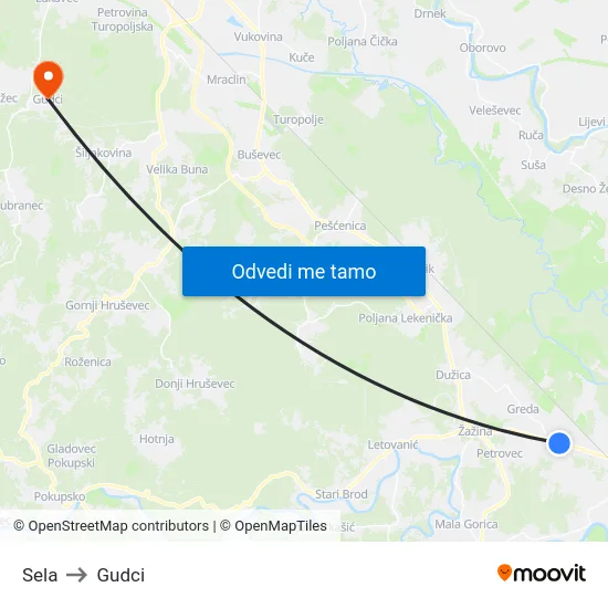 Sela to Gudci map