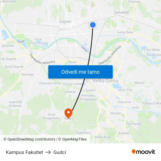 Kampus Fakultet to Gudci map