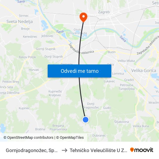 Gornjodragonožec, Spomenik to Tehničko Veleučilište U Zagrebu map