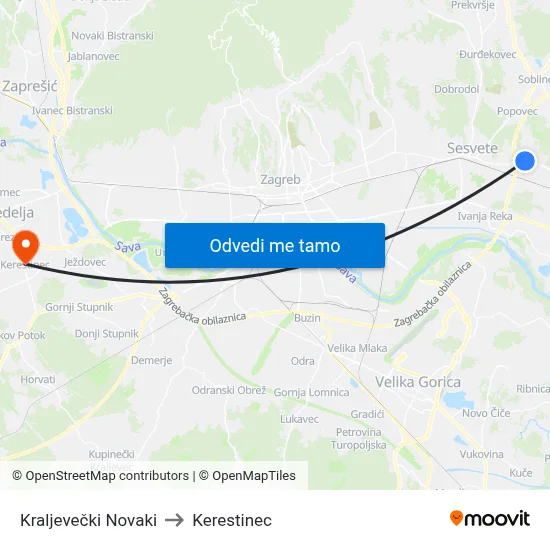 Kraljevečki Novaki to Kerestinec map