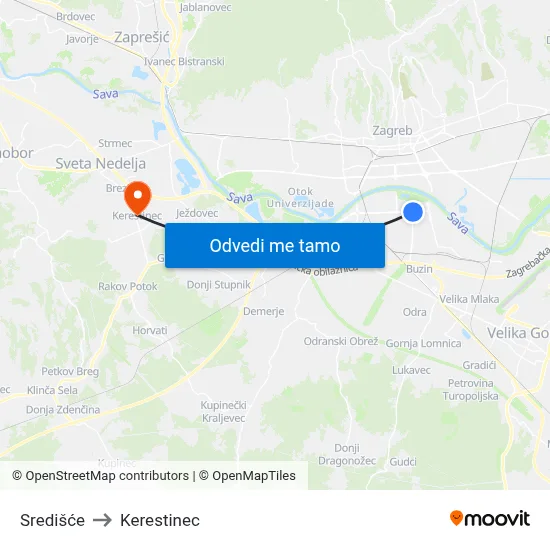 Središće to Kerestinec map