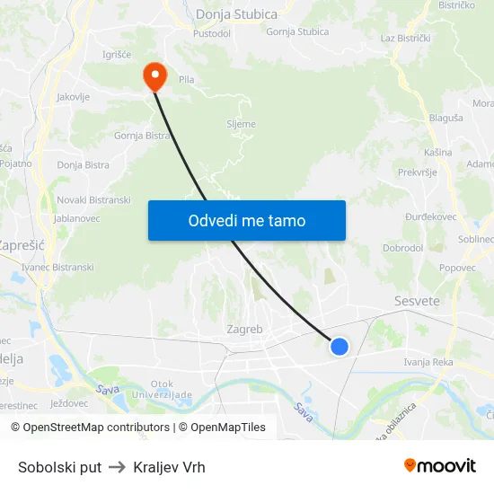 Sobolski put to Kraljev Vrh map