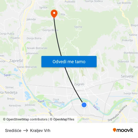 Središće to Kraljev Vrh map