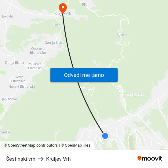 Šestinski vrh to Kraljev Vrh map