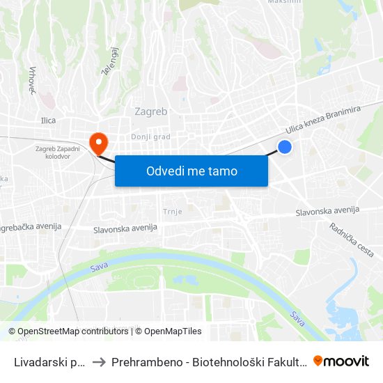 Livadarski put to Prehrambeno - Biotehnološki Fakultet map