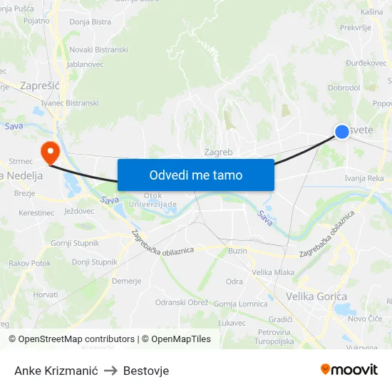 Anke Krizmanić to Bestovje map