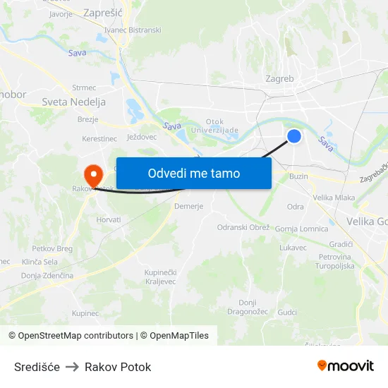 Središće to Rakov Potok map