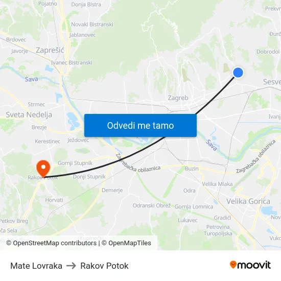 Mate Lovraka to Rakov Potok map