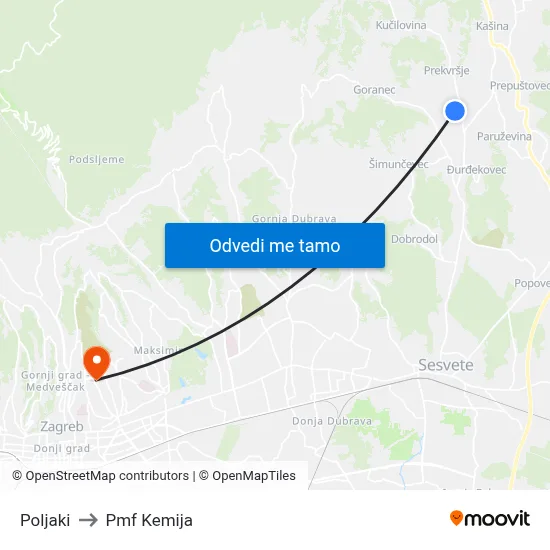 Poljaki to Pmf Kemija map