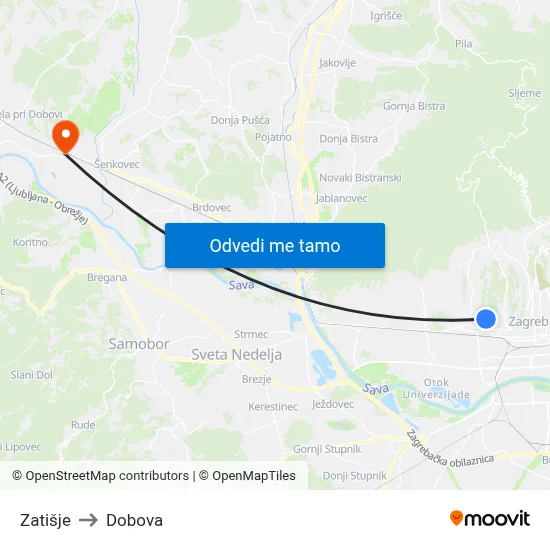 Zatišje to Dobova map