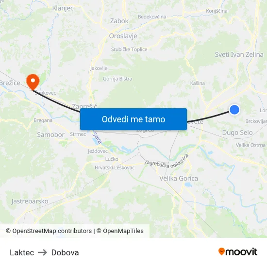 Laktec to Dobova map