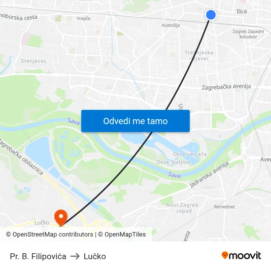 Pr. B. Filipovića to Lučko map